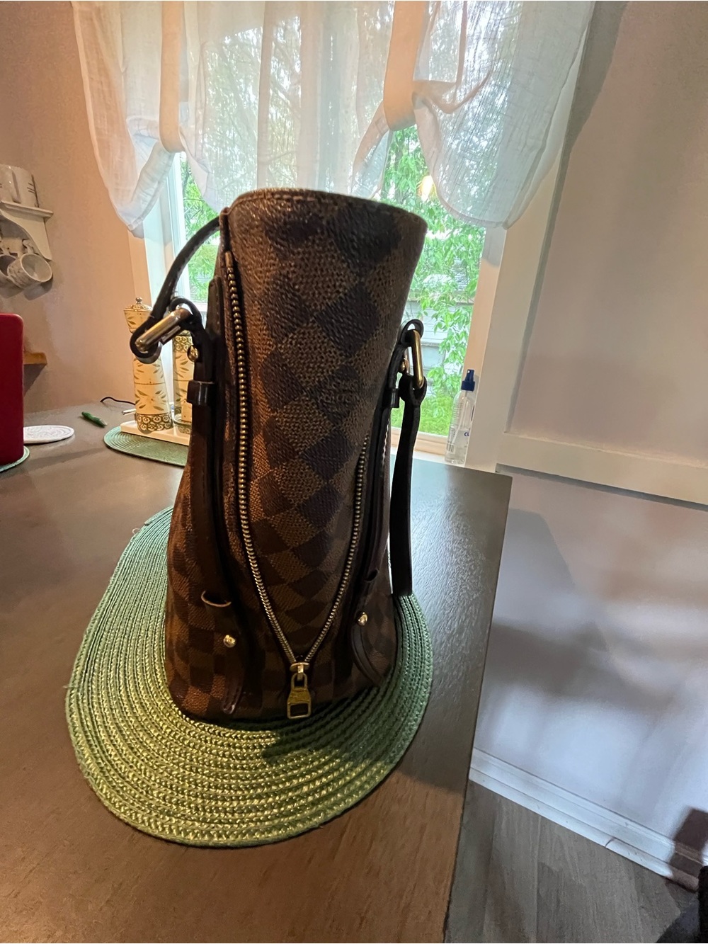 AUTHENTIC LOUIS VUITTON CABAS RIVINGTON TOTE BAG PURSE DAMIER CA 0141 W/WALLETS - Picture 6 of 16